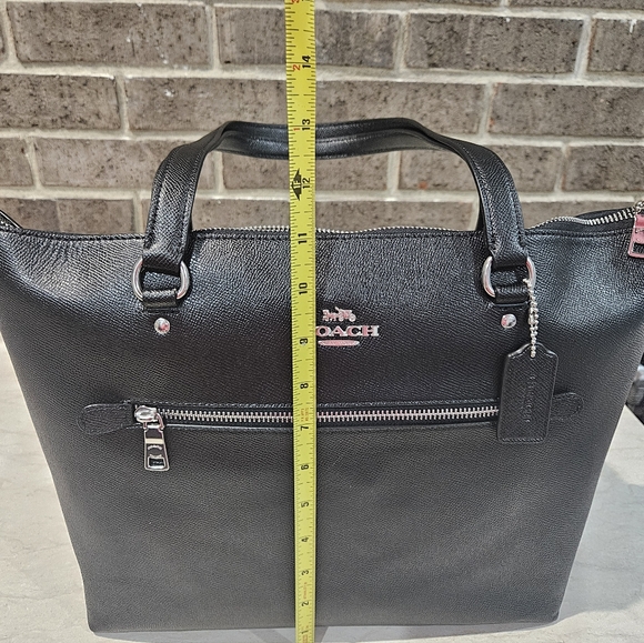 Coach Black and Silver Leather Tote Bag - Picture 7 of 8